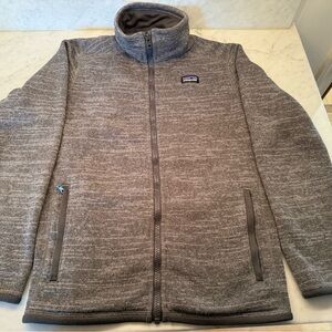 Like New Patagonia Boys Better Sweater Jacket XL (14) Gray Heather Full Zip